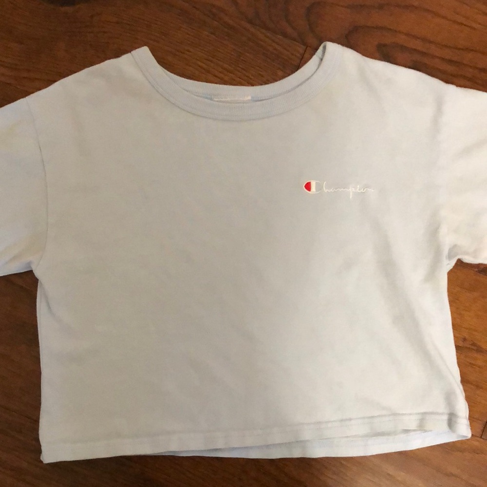 Cropped baby blue Champion T